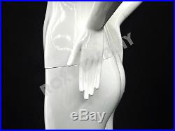 Female Fiberglass Glossy White Mannequin Abstract Style Roxy Display #MD-XD04W