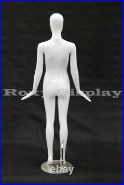 Female Fiberglass Glossy White Mannequin Eye Catching Abstract StyleMD-PETITE01W
