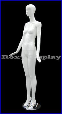 Female Fiberglass Glossy White Mannequin Eye Catching Abstract Style #MD-XD01W