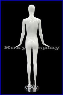 Female Fiberglass Glossy White Mannequin Eye Catching Abstract Style #MD-XD01W