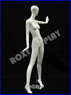 Female Fiberglass Glossy White Mannequin Eye Catching Abstract Style #MD-XD06W