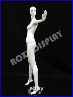 Female Fiberglass Glossy White Mannequin Eye Catching Abstract Style #MD-XD06W