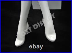 Female Fiberglass Glossy White Mannequin Eye Catching Abstract Style #MD-XD08W