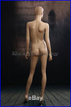 Female Fiberglass Mannequin Beautiful Face with Molded Hair Style #AD03-MZ