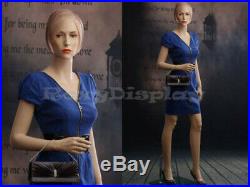 Female Fiberglass Mannequin Beautiful Face with Molded Hair Style #MZ-AD04