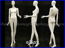 Female Fiberglass Mannequin High Glossy White Abstract Fashion Style #MZ-IVY3