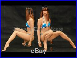 Female Fiberglass Mannequin elegant squatting pose Dress From Display #MD-FR7