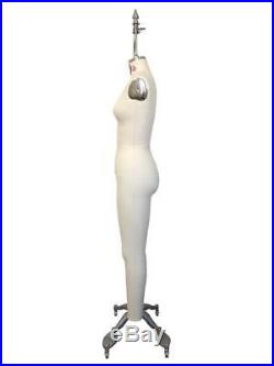 Female Full Body Dress Form Sewing Mannequin with Hip and Collapsible Shoulders
