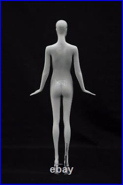 Female Full Body Mannequin Abstract High End Style Glossy White Fiberglass