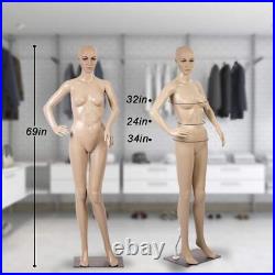 Female Full Body Realistic Mannequin Display Head Turns Dress Form withBase F82