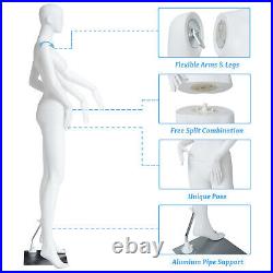 Female Full Body Realistic Mannequin Display Head Turns Dress Form with Base 70 in