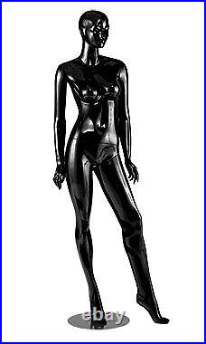 Female Glossy Black Cameo Fiberglass Mannequin Height 5'10 With Base