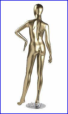 Female Gold Fiberglass Mannequin Height 5'10 With Base