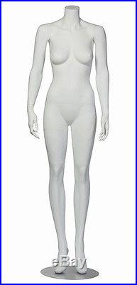 Female Headless White Fiberglass Mannequin Clothing Display Chrome Stand NEW