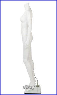 Female Headless White Plastic Mannequin Bent Arm Height 5'4 -With Base