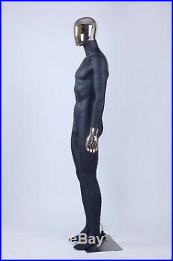 Female + Male Full Body Mannequins W. Removable Gold Head, Hands, 1 Black Couple