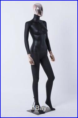 Female + Male Full Body Mannequins W. Removable Gold Head, Hands, 1 Black Couple