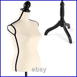 Female Mannequin Adjustable Dress Form-Large Torso Tripod Stand Display, 100%