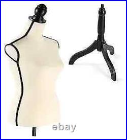 Female Mannequin Adjustable Dress Form-Large Torso Tripod Stand Display, 100%