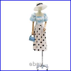 Female Mannequin Adjustable Torso Dress Form Clothing Display With Wheel Silver