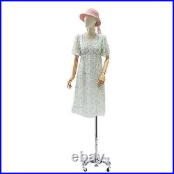 Female Mannequin Adjustable Torso Dress Form Clothing Display With Wheel Silver