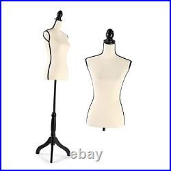 Female Mannequin Body, Sewing Mannequin Torso Dress Form, Adjustable Beige