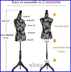 Female Mannequin Body, Sewing Mannequin Torso Dress Form, Height Adjustable 52-6