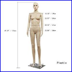 Female Mannequin Clothing Realistic Display Head Turns Dress Form with Base