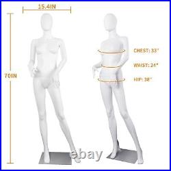 Female Mannequin Dress Form Faceless 70 Inches Adjustable Dress Model Full Bo