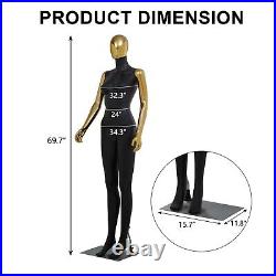 Female Mannequin Dress Form Full Body Manikin Body Realistic Display Stand Black