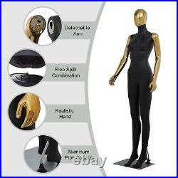 Female Mannequin Dress Form Full Body Manikin Body Realistic Display Stand Black