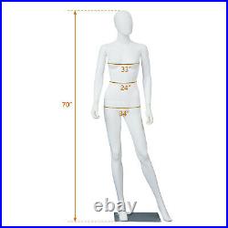 Female Mannequin Dress Form Plastic Full Body Display Head Turns with Metal Base