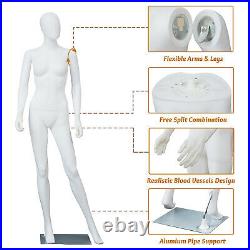 Female Mannequin Dress Form Plastic Full Body Display Head Turns with Metal Base