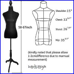 Female Mannequin Dress Form Torso Tripod Stand Display Adjustable Model
