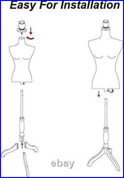 Female Mannequin Dress Form Torso Tripod Stand Display Adjustable Model