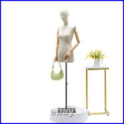 Female Mannequin Dress Form Torso with Wooden Arms Display Torso Body