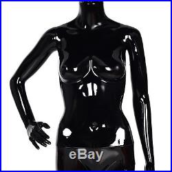 Female Mannequin Full Body Dress Form Display Plastic EggHead High Gloss Black