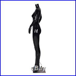Female Mannequin Full Body Plastic Dress Form Display High Gloss Headless Black