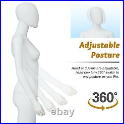 Female Mannequin Plastic Display Full Body Dress Form Head Turns with Base