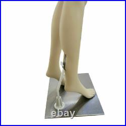 Female Mannequin Plastic Realistic Display Clothes Head Turns Dress Form with Base