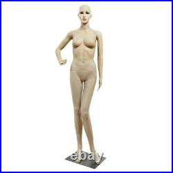Female Mannequin Plastic Realistic Display Head Turns Dress Form with Base
