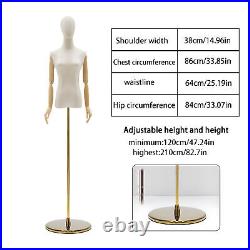 Female Mannequin Realistic Torso Half Body Head Turn Dress Form Display withBase