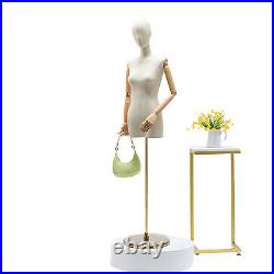 Female Mannequin Realistic Torso Half Body Head Turn Dress Form Display withBase