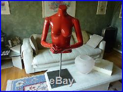 Female Mannequin Red Torso Moveable Arms & Hands Heavy Stand & Adjustable Height