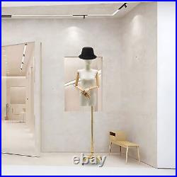 Female Mannequin Torso Dress Clothing For Display with/ wheel Metal Stand