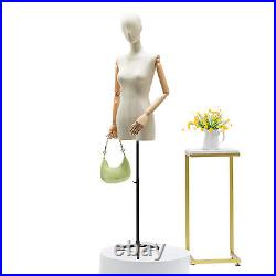 Female Mannequin Torso Dress Clothing Form Display Body WithHead Hand Tripod Stand