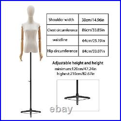 Female Mannequin Torso Dress Clothing Form Display Body WithHead Hand Tripod Stand
