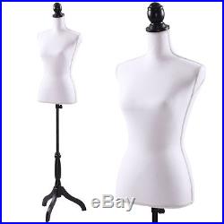 Female Mannequin Torso Dress Clothing Form Display WithBlack Tripod Stand New