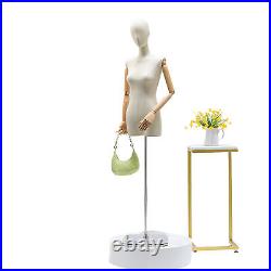 Female Mannequin Torso Dress Clothing Form Display withTripod Stand Silver New