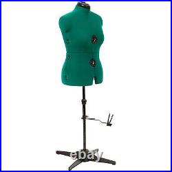 Female Mannequin Torso Dress Form Body Display Height Adjust Medium Opal Green